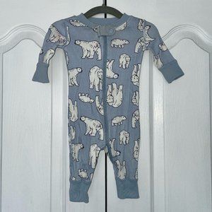 Hanna Andersson Baby Zip Sleeper Pajamas Christmas Polar Bear 0-3m